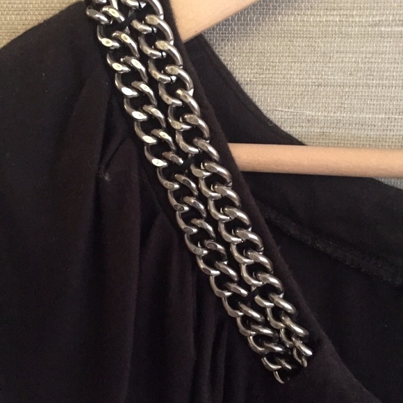 Flowy Black Top with Chains, Size: M - Picture 3 of 8